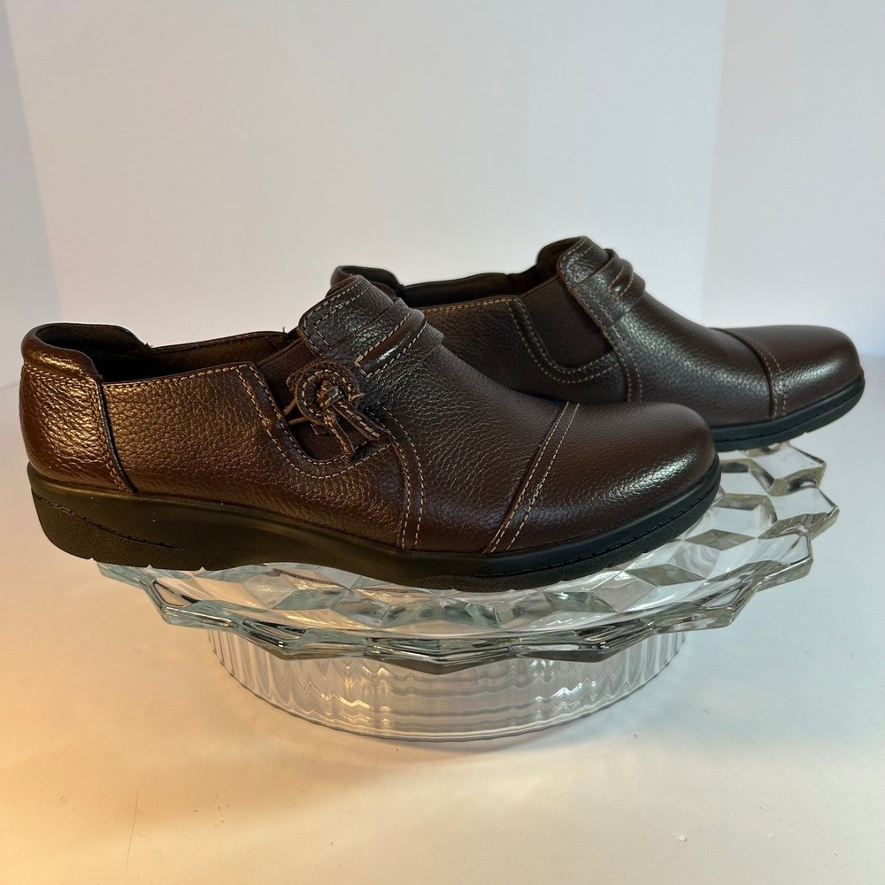 Clarks Orlyyn Madi Brown Leather Comfort‎ Loafers Shoes Womens US 6.5 M